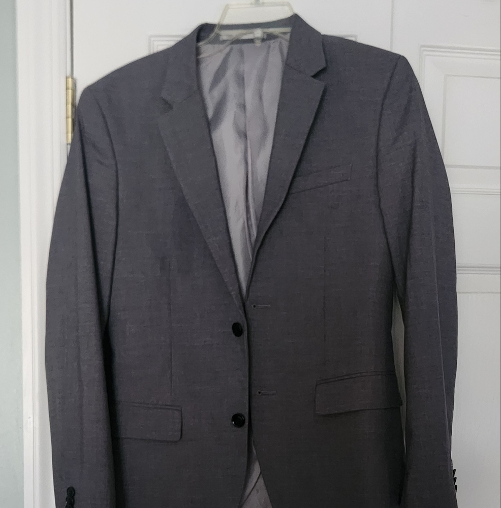 Gray suit jacket